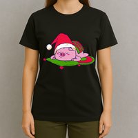 Cute Sleepy Christmas Pig T-Shirt
