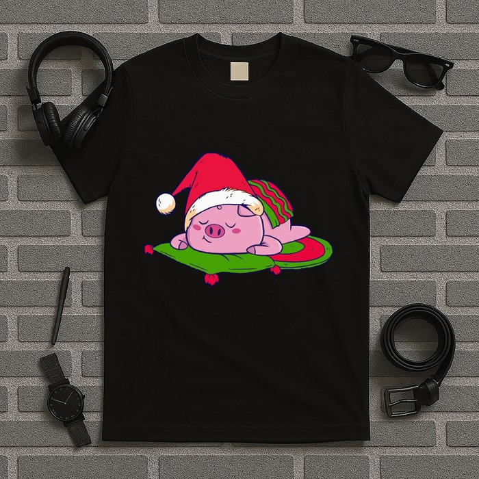 Cute Sleepy Christmas Pig T-Shirt