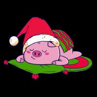 Cute Sleepy Christmas Pig T-Shirt