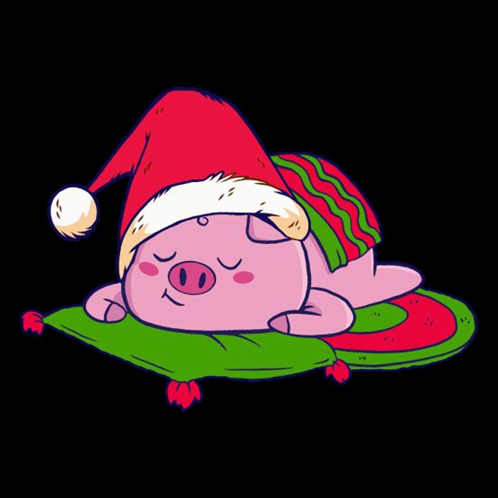 Cute Sleepy Christmas Pig T-Shirt