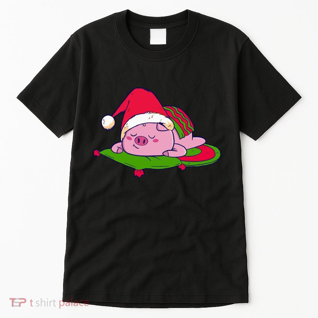 Cute Sleepy Christmas Pig Tall T-Shirt