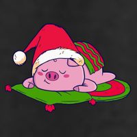 Cute Sleepy Christmas Pig Adult Drive Performance Visor