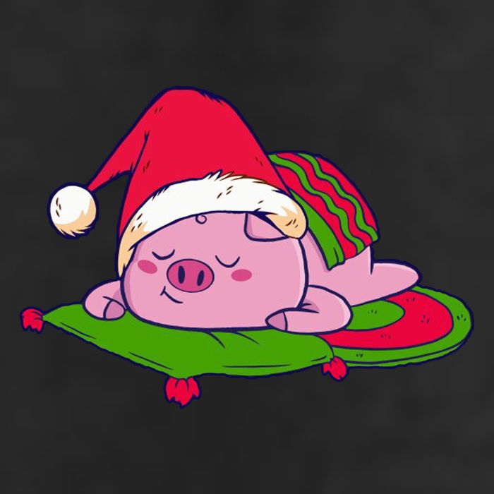 Cute Sleepy Christmas Pig Adult Drive Performance Visor