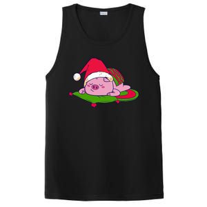 Cute Sleepy Christmas Pig PosiCharge Competitor Tank