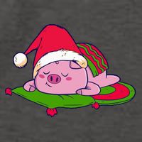 Cute Sleepy Christmas Pig Vector Backpack