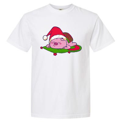 Cute Sleepy Christmas Pig Garment-Dyed Heavyweight T-Shirt