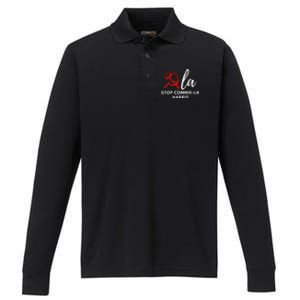 Commiela Stop Commiela Harris Stop Kamala Trump 2024 Performance Long Sleeve Polo