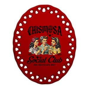 Chismosa Social Club Ceramic Oval Ornament