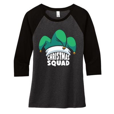 Christmas Squad Christmas Holiday Funny Family Matching Women's Tri-Blend 3/4-Sleeve Raglan Shirt