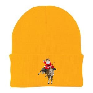 Cowboy Santa Claus Riding A Horse Christmas Cowboy Knit Cap Winter Beanie