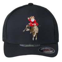 Cowboy Santa Claus Riding A Horse Christmas Cowboy Flexfit Unipanel Trucker Cap