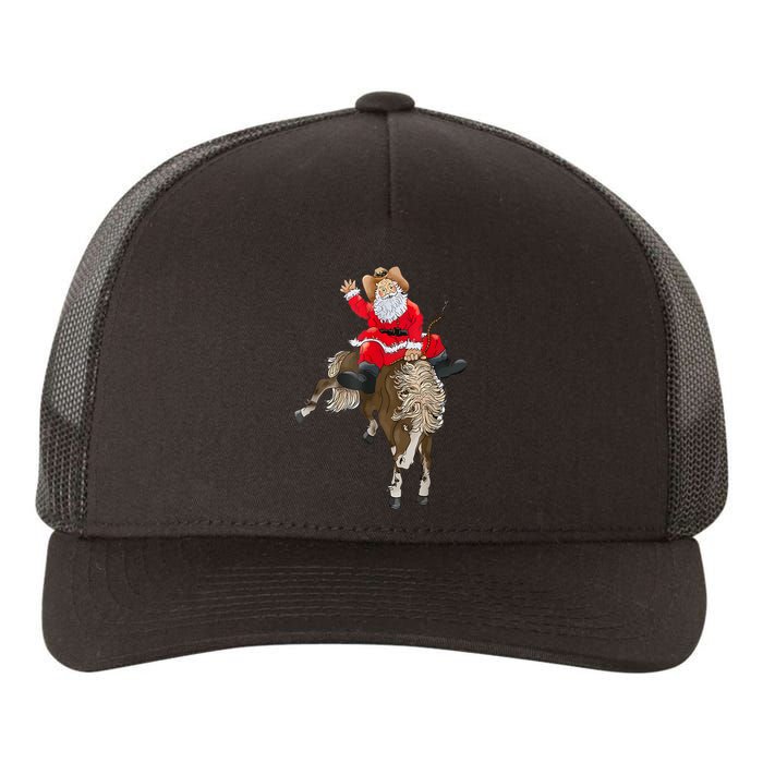 Cowboy Santa Claus Riding A Horse Christmas Cowboy Yupoong Adult 5-Panel Trucker Hat