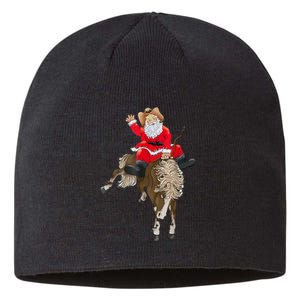 Cowboy Santa Claus Riding A Horse Christmas Cowboy Sustainable Beanie