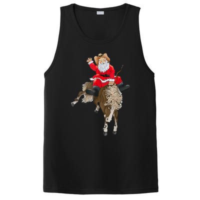 Cowboy Santa Claus Riding A Horse Christmas Cowboy PosiCharge Competitor Tank