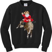 Cowboy Santa Claus Riding A Horse Christmas Cowboy Kids Sweatshirt