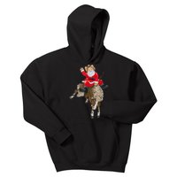 Cowboy Santa Claus Riding A Horse Christmas Cowboy Kids Hoodie