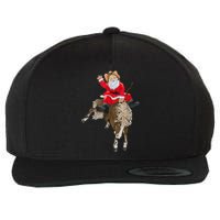 Cowboy Santa Claus Riding A Horse Christmas Cowboy Wool Snapback Cap