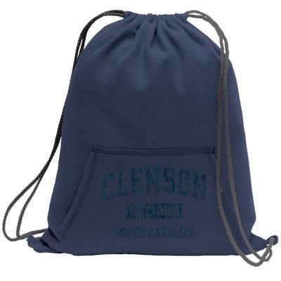 Clemson South Carolina SC Vintage Sports Design Navy Print  Sweatshirt Cinch Pack Bag