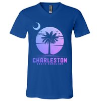 Charleston South Carolina Palmetto Moon Pride Vintage Great Gift V-Neck T-Shirt