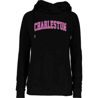 Charleston South Carolina SC Vintage Sports Design Pink Desi Swea Womens Funnel Neck Pullover Hood