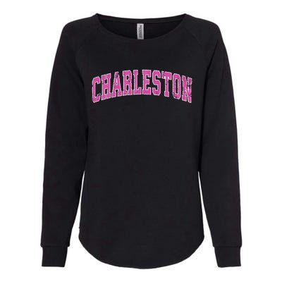 Charleston South Carolina SC Vintage Sports Design Pink Desi Swea Womens California Wash Sweatshirt