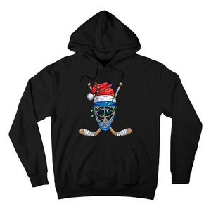 Christmas Santa Claus Player Ice Hockey Funny Hoodie