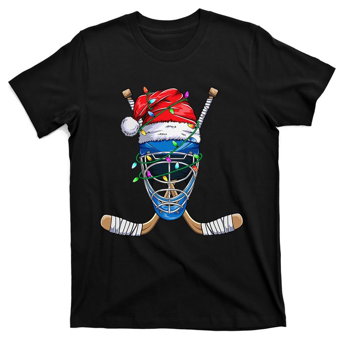 Christmas Santa Claus Player Ice Hockey Funny T-Shirt