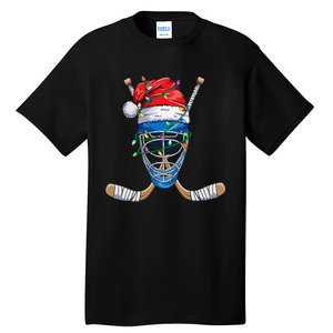 Christmas Santa Claus Player Ice Hockey Funny Tall T-Shirt