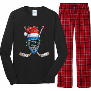 Christmas Santa Claus Player Ice Hockey Funny Long Sleeve Pajama Set