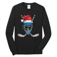 Christmas Santa Claus Player Ice Hockey Funny Tall Long Sleeve T-Shirt