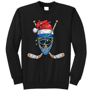 Christmas Santa Claus Player Ice Hockey Funny Tall Sweatshirt