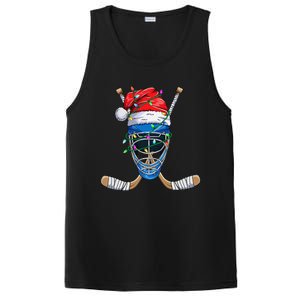 Christmas Santa Claus Player Ice Hockey Funny PosiCharge Competitor Tank