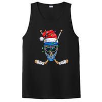 Christmas Santa Claus Player Ice Hockey Funny PosiCharge Competitor Tank