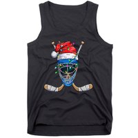 Christmas Santa Claus Player Ice Hockey Funny Tank Top