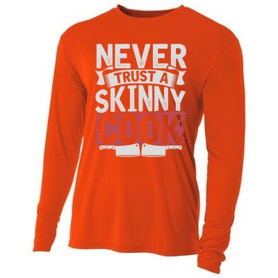 Cooking Skinny Chef Hobby Chef Culinary Funny Cook Meaningful Gift Cooling Performance Long Sleeve Crew