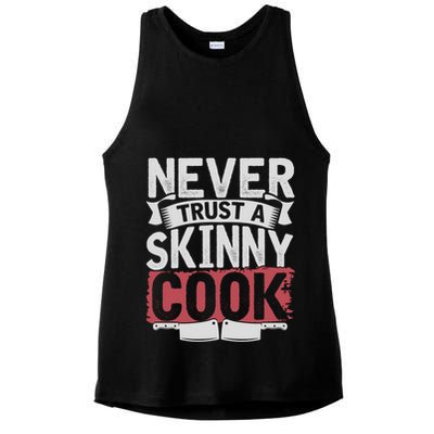 Cooking Skinny Chef Hobby Chef Culinary Funny Cook Meaningful Gift Ladies PosiCharge Tri-Blend Wicking Tank
