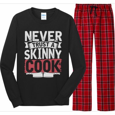 Cooking Skinny Chef Hobby Chef Culinary Funny Cook Meaningful Gift Long Sleeve Pajama Set