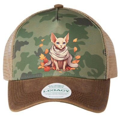 Cute Sphynx Cat Autumn Hairless Adorable Sphynx Cat Lover Legacy Tie Dye Trucker Hat