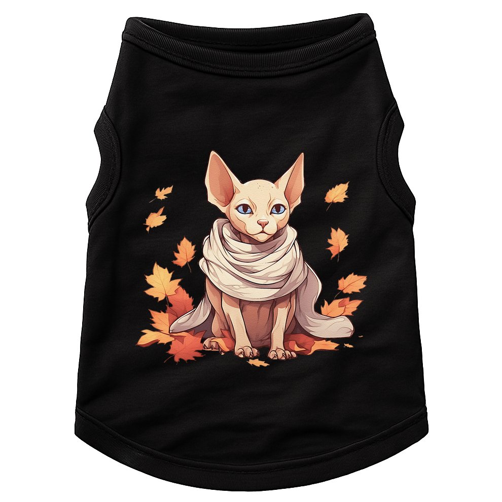Cute Sphynx Cat Autumn Hairless Adorable Sphynx Cat Lover Doggie Tank