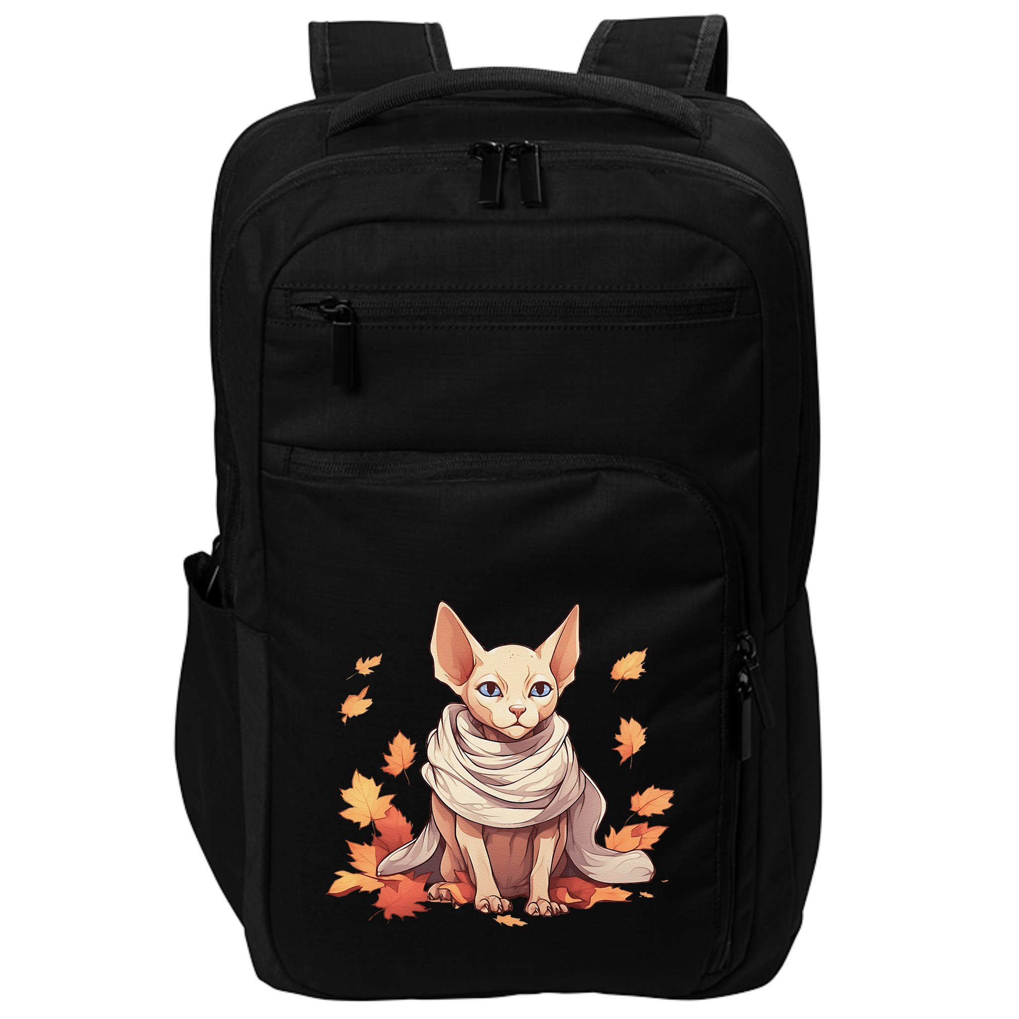 Cute Sphynx Cat Autumn Hairless Adorable Sphynx Cat Lover Impact Tech Backpack