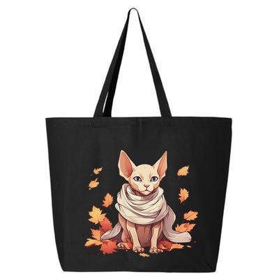 Cute Sphynx Cat Autumn Hairless Adorable Sphynx Cat Lover 25L Jumbo Tote