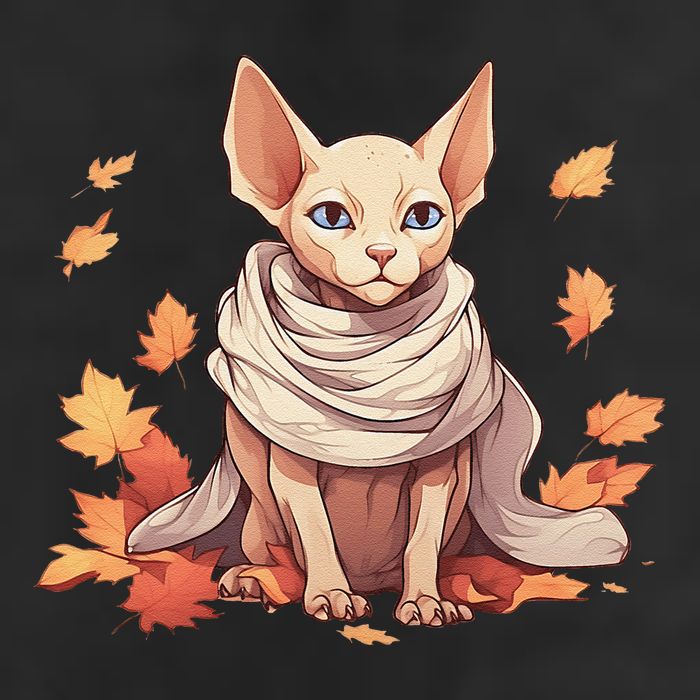 Cute Sphynx Cat Autumn Hairless Adorable Sphynx Cat Lover Hat