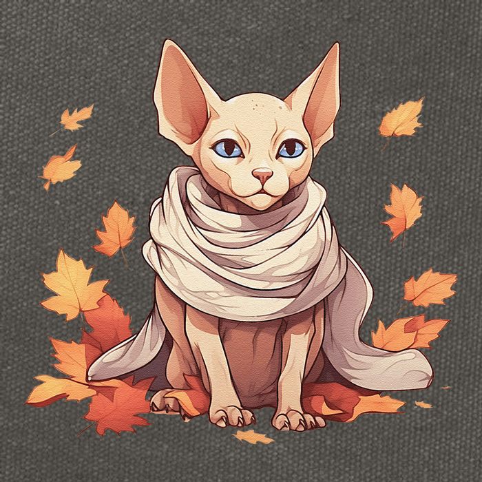 Cute Sphynx Cat Autumn Hairless Adorable Sphynx Cat Lover Cotton Canvas Backpack