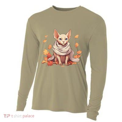 Cute Sphynx Cat Autumn Hairless Adorable Sphynx Cat Lover Cooling Performance Long Sleeve Crew