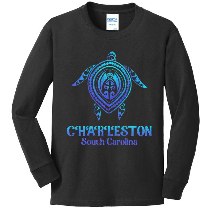 Charleston South Carolina Beach Charleston Sc Sea Turtle Kids Long Sleeve Shirt