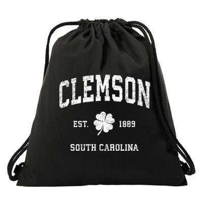 Clemson South Carolina Vintage Shamrock Sports Drawstring Bag