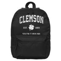 Clemson South Carolina Vintage Shamrock Sports 16 in Basic Backpack