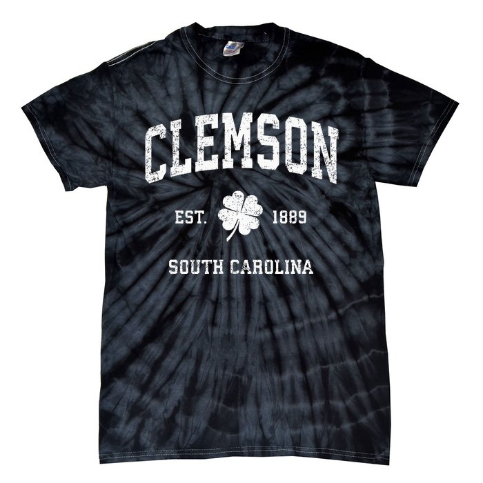 Clemson South Carolina Vintage Shamrock Sports Tie-Dye T-Shirt