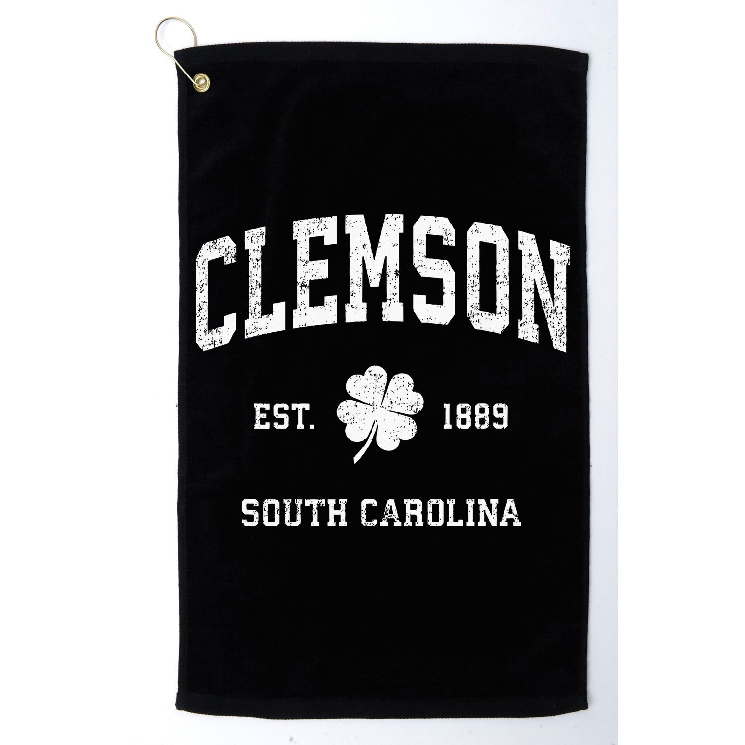 Clemson South Carolina Vintage Shamrock Sports Golf Towel