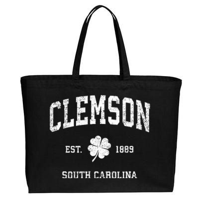 Clemson South Carolina Vintage Shamrock Sports Cotton Canvas Jumbo Tote